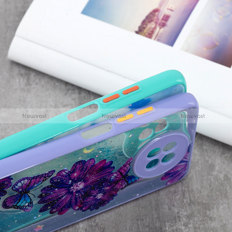 Silicone Candy Rubber Gel Fashionable Pattern Soft Case Cover with Lanyard Strap Y01X for Xiaomi Redmi Note 9 5G