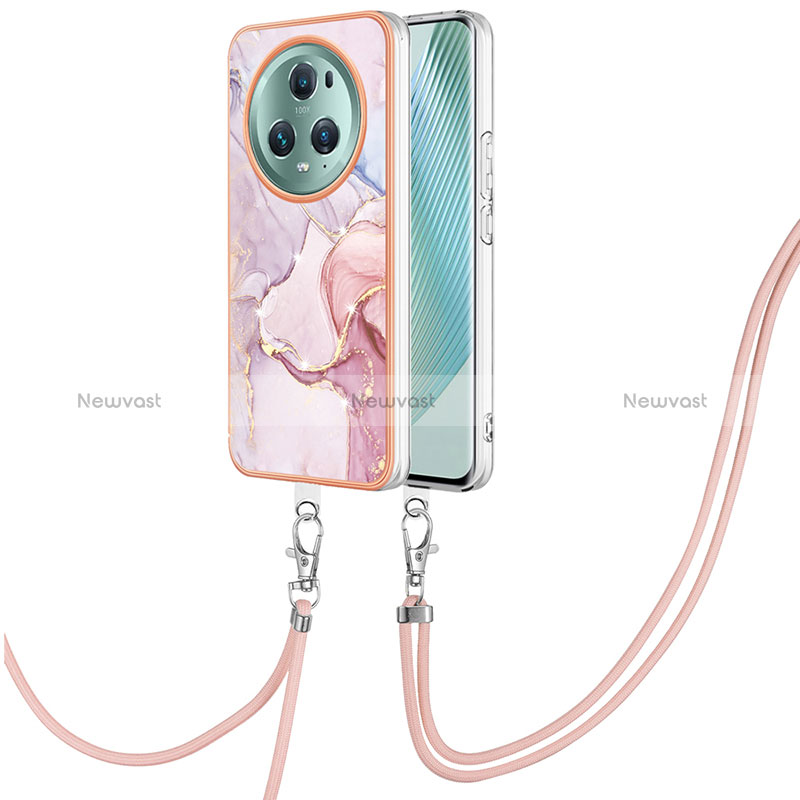 Silicone Candy Rubber Gel Fashionable Pattern Soft Case Cover with Lanyard Strap Y05B for Huawei Honor Magic5 Pro 5G