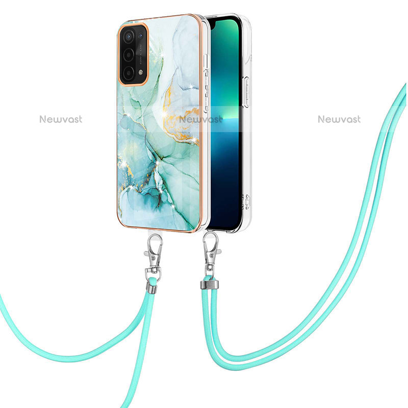 Silicone Candy Rubber Gel Fashionable Pattern Soft Case Cover with Lanyard Strap Y05B for OnePlus Nord N200 5G