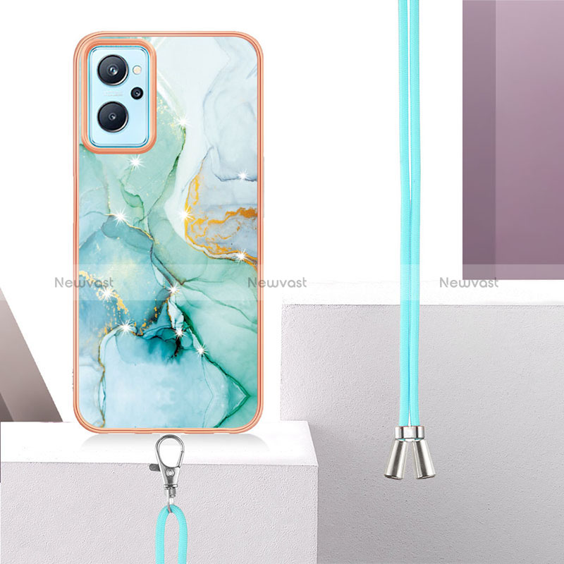 Silicone Candy Rubber Gel Fashionable Pattern Soft Case Cover with Lanyard Strap Y05B for Oppo A96 4G