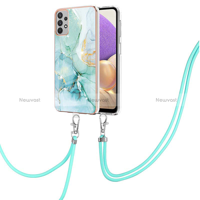 Silicone Candy Rubber Gel Fashionable Pattern Soft Case Cover with Lanyard Strap Y05B for Samsung Galaxy A13 4G