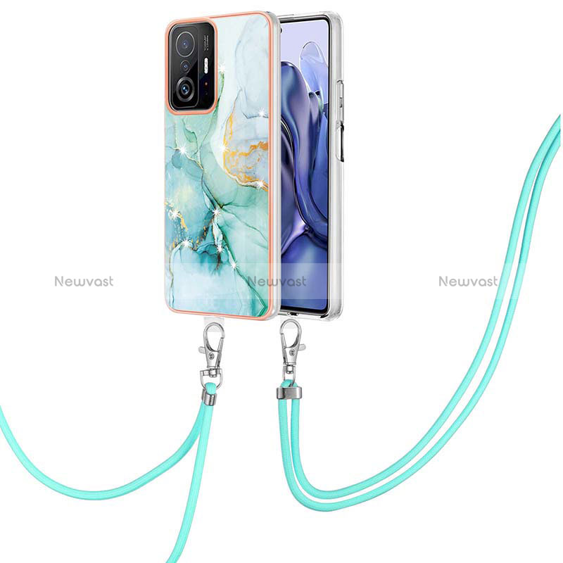 Silicone Candy Rubber Gel Fashionable Pattern Soft Case Cover with Lanyard Strap Y05B for Xiaomi Mi 11T 5G