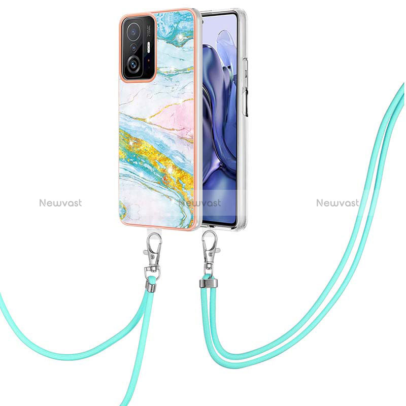 Silicone Candy Rubber Gel Fashionable Pattern Soft Case Cover with Lanyard Strap Y05B for Xiaomi Mi 11T 5G