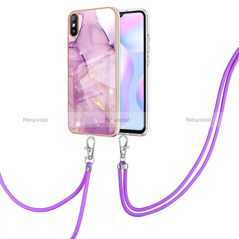 Silicone Candy Rubber Gel Fashionable Pattern Soft Case Cover with Lanyard Strap Y05B for Xiaomi Redmi 9A