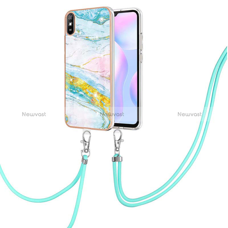 Silicone Candy Rubber Gel Fashionable Pattern Soft Case Cover with Lanyard Strap Y05B for Xiaomi Redmi 9A