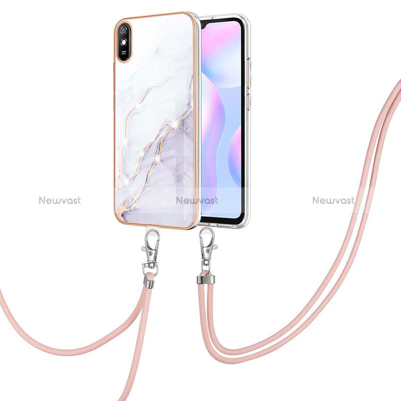 Silicone Candy Rubber Gel Fashionable Pattern Soft Case Cover with Lanyard Strap Y05B for Xiaomi Redmi 9i