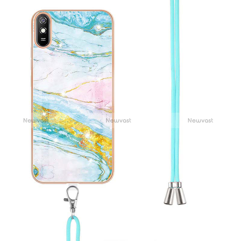 Silicone Candy Rubber Gel Fashionable Pattern Soft Case Cover with Lanyard Strap Y05B for Xiaomi Redmi 9i