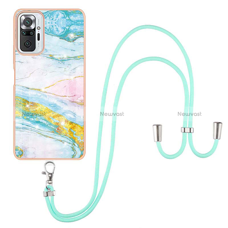 Silicone Candy Rubber Gel Fashionable Pattern Soft Case Cover with Lanyard Strap Y05B for Xiaomi Redmi Note 10 Pro 4G
