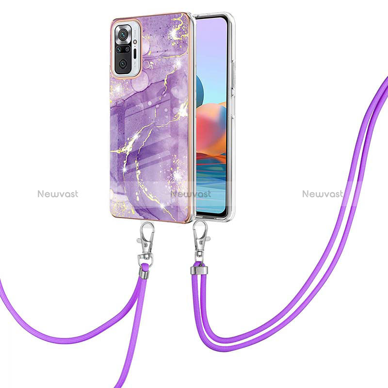 Silicone Candy Rubber Gel Fashionable Pattern Soft Case Cover with Lanyard Strap Y05B for Xiaomi Redmi Note 10 Pro Max