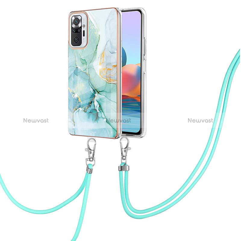 Silicone Candy Rubber Gel Fashionable Pattern Soft Case Cover with Lanyard Strap Y05B for Xiaomi Redmi Note 10 Pro Max