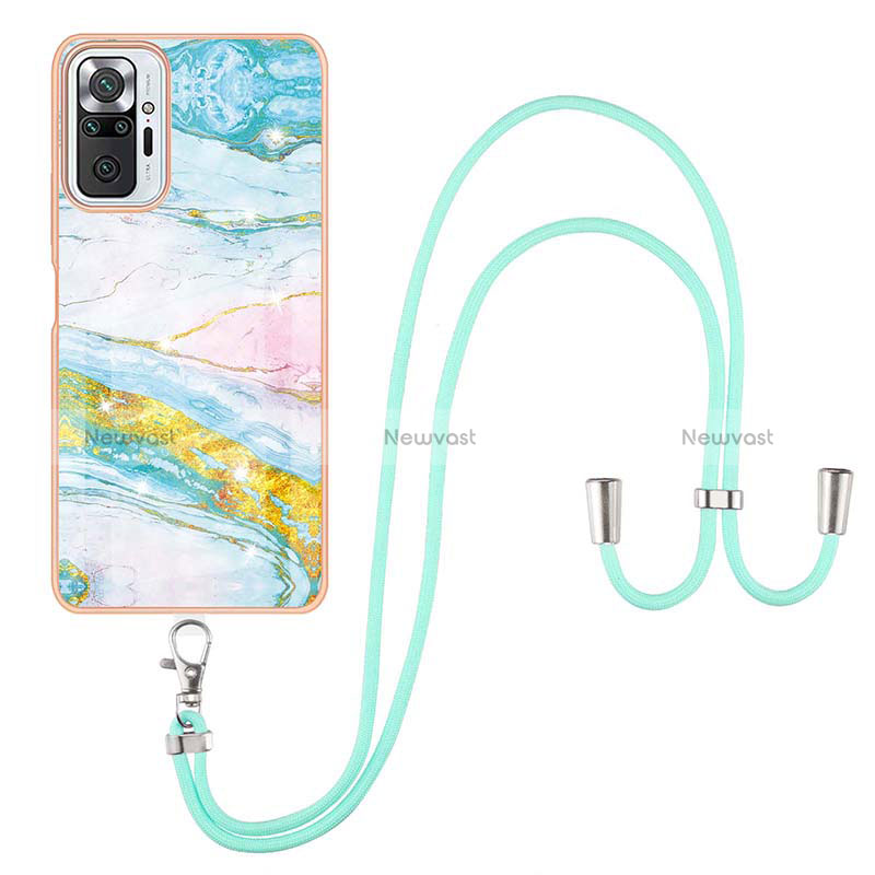 Silicone Candy Rubber Gel Fashionable Pattern Soft Case Cover with Lanyard Strap Y05B for Xiaomi Redmi Note 10 Pro Max