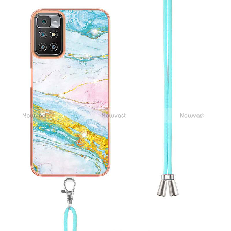 Silicone Candy Rubber Gel Fashionable Pattern Soft Case Cover with Lanyard Strap Y05B for Xiaomi Redmi Note 11 4G (2021)