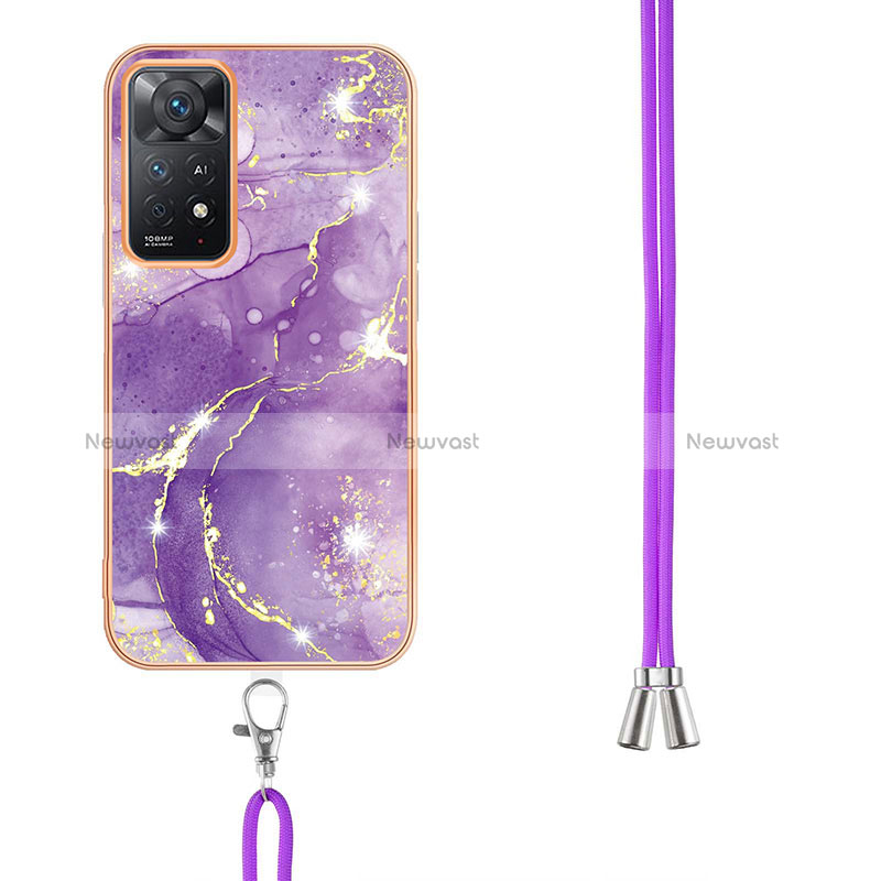 Silicone Candy Rubber Gel Fashionable Pattern Soft Case Cover with Lanyard Strap Y05B for Xiaomi Redmi Note 11 Pro 5G