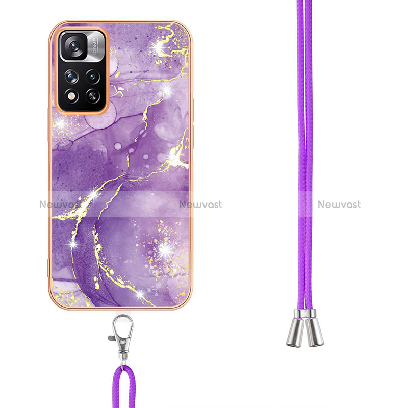 Silicone Candy Rubber Gel Fashionable Pattern Soft Case Cover with Lanyard Strap Y05B for Xiaomi Redmi Note 11 Pro+ Plus 5G