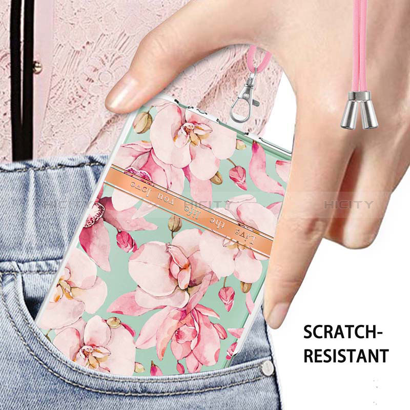 Silicone Candy Rubber Gel Fashionable Pattern Soft Case Cover with Lanyard Strap Y06B for Samsung Galaxy F42 5G