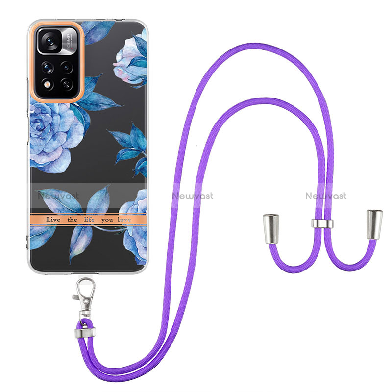 Silicone Candy Rubber Gel Fashionable Pattern Soft Case Cover with Lanyard Strap Y06B for Xiaomi Mi 11i 5G (2022)