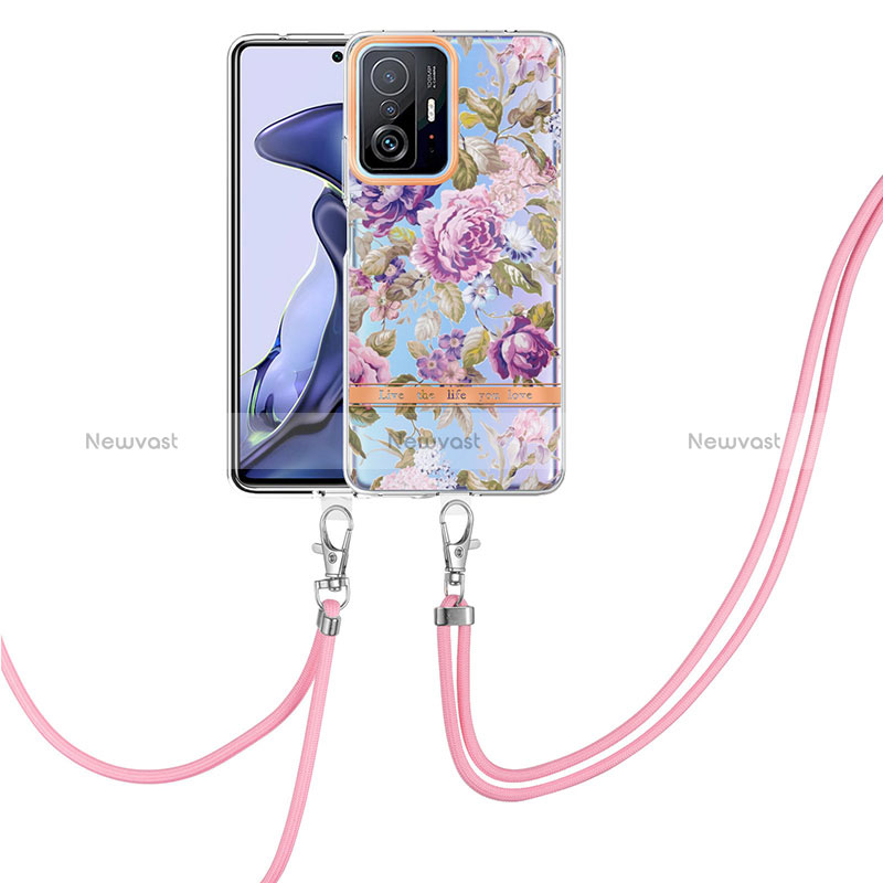 Silicone Candy Rubber Gel Fashionable Pattern Soft Case Cover with Lanyard Strap Y06B for Xiaomi Mi 11T 5G