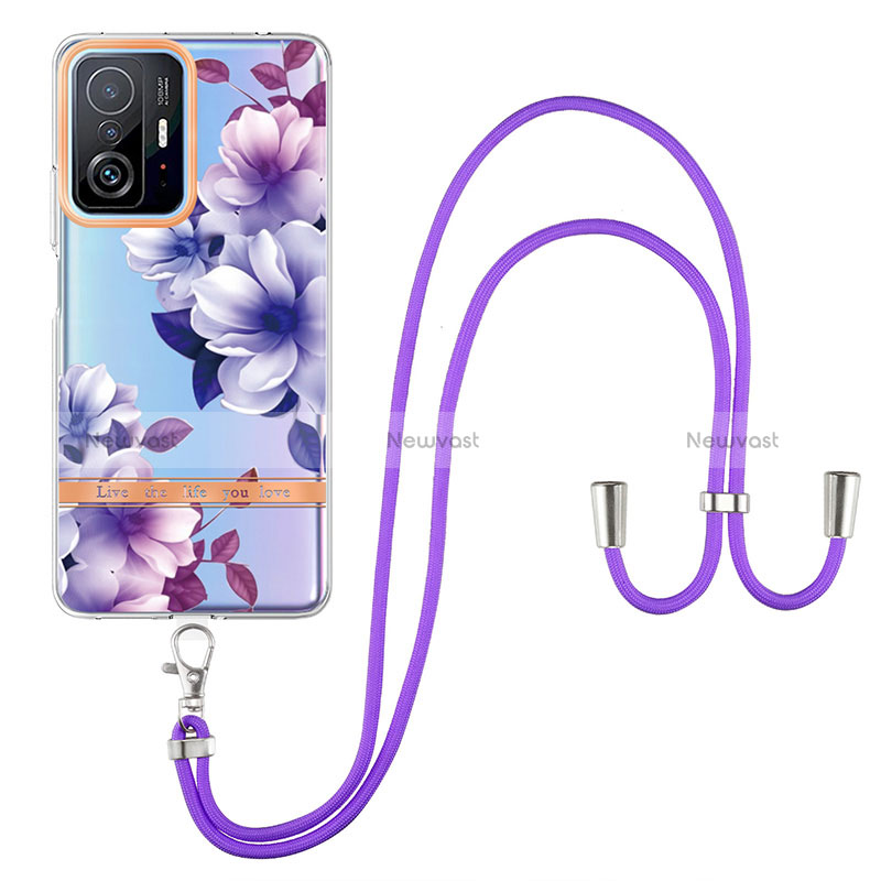 Silicone Candy Rubber Gel Fashionable Pattern Soft Case Cover with Lanyard Strap Y06B for Xiaomi Mi 11T 5G