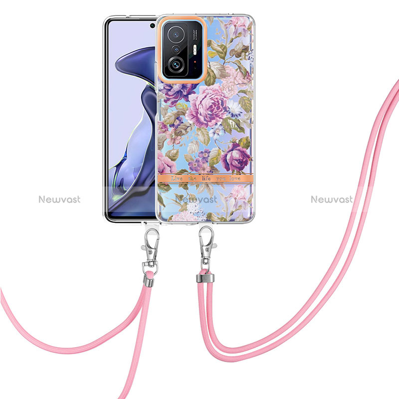 Silicone Candy Rubber Gel Fashionable Pattern Soft Case Cover with Lanyard Strap Y06B for Xiaomi Mi 11T Pro 5G