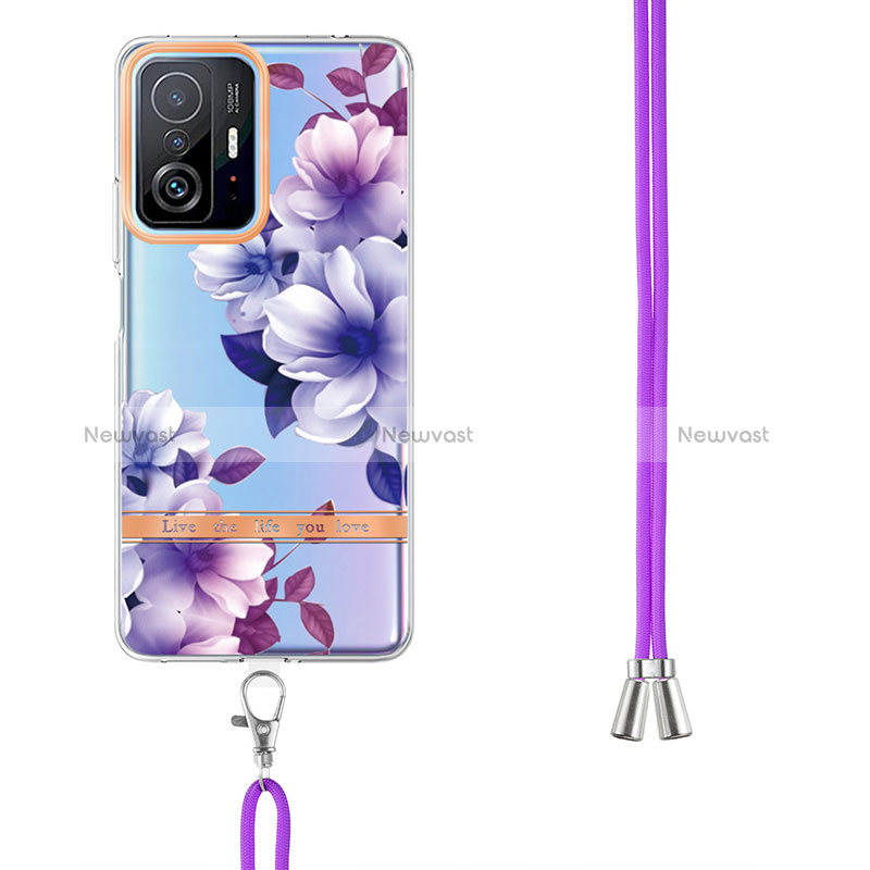 Silicone Candy Rubber Gel Fashionable Pattern Soft Case Cover with Lanyard Strap Y06B for Xiaomi Mi 11T Pro 5G