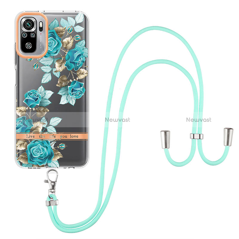 Silicone Candy Rubber Gel Fashionable Pattern Soft Case Cover with Lanyard Strap Y06B for Xiaomi Poco M5S