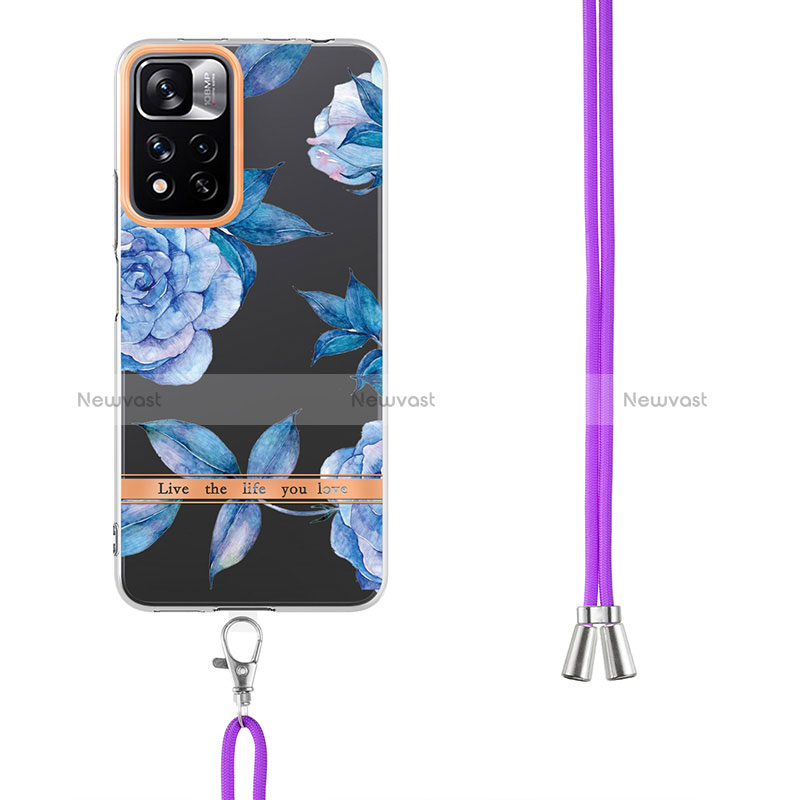 Silicone Candy Rubber Gel Fashionable Pattern Soft Case Cover with Lanyard Strap Y06B for Xiaomi Poco X4 NFC