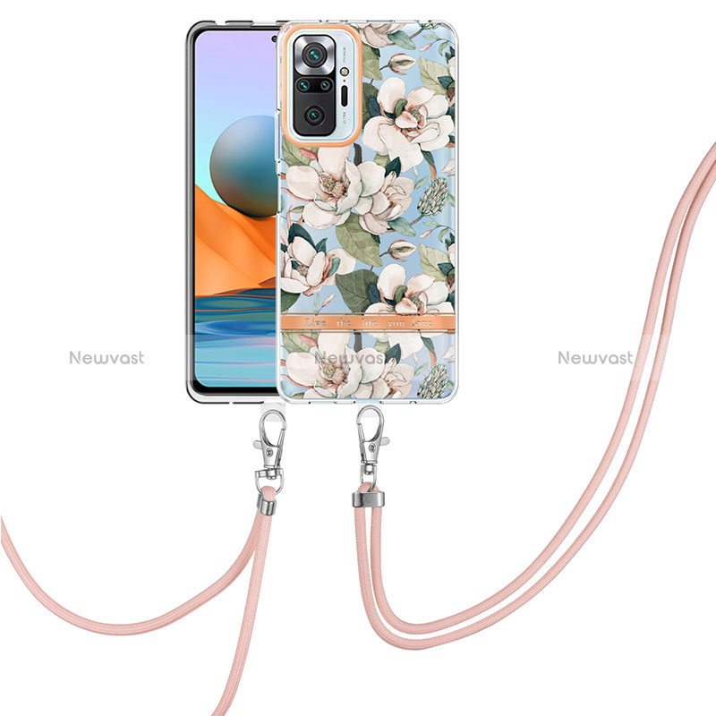 Silicone Candy Rubber Gel Fashionable Pattern Soft Case Cover with Lanyard Strap Y06B for Xiaomi Redmi Note 10 Pro 4G