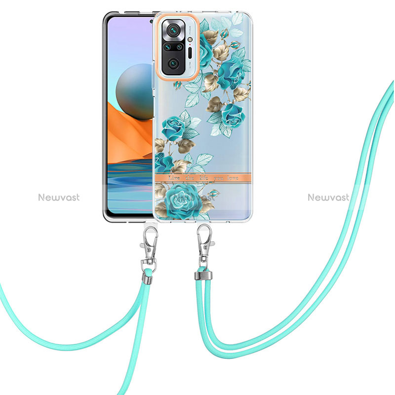 Silicone Candy Rubber Gel Fashionable Pattern Soft Case Cover with Lanyard Strap Y06B for Xiaomi Redmi Note 10 Pro 4G