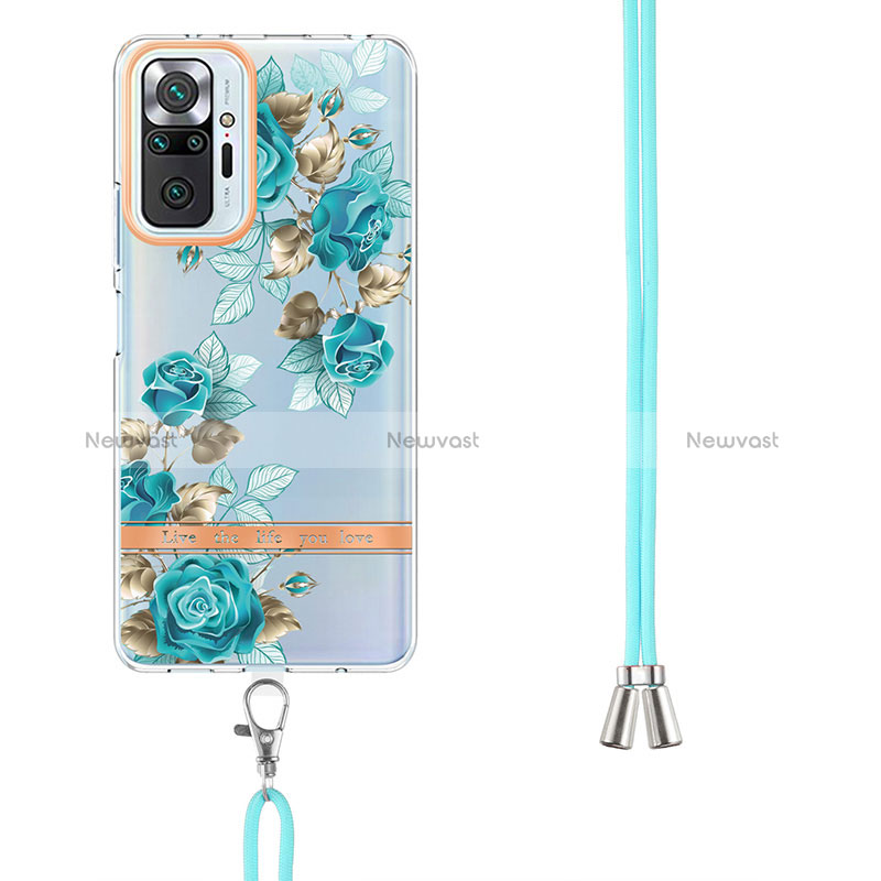 Silicone Candy Rubber Gel Fashionable Pattern Soft Case Cover with Lanyard Strap Y06B for Xiaomi Redmi Note 10 Pro 4G