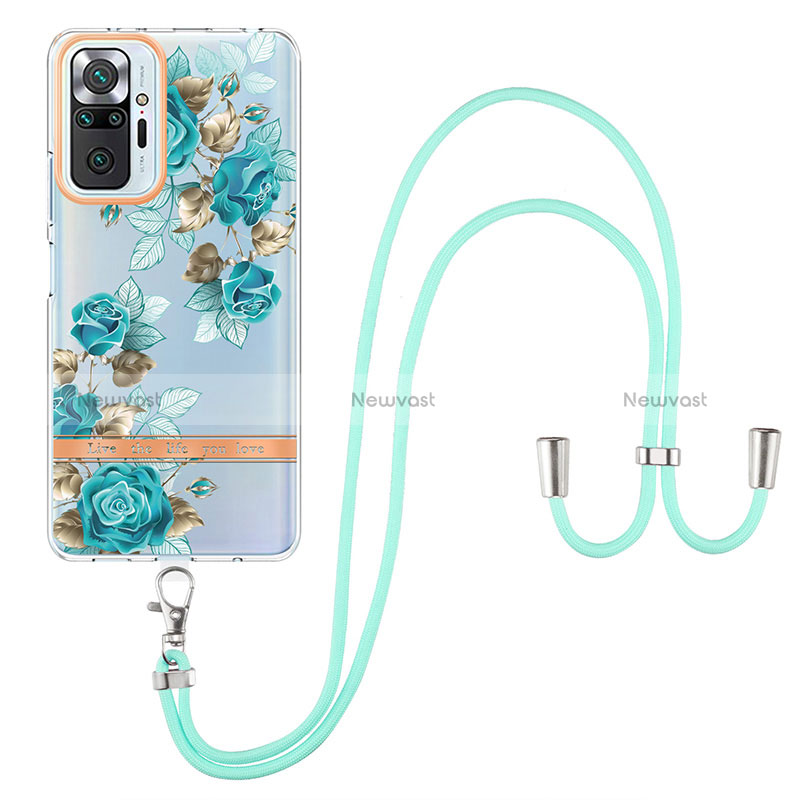 Silicone Candy Rubber Gel Fashionable Pattern Soft Case Cover with Lanyard Strap Y06B for Xiaomi Redmi Note 10 Pro Max