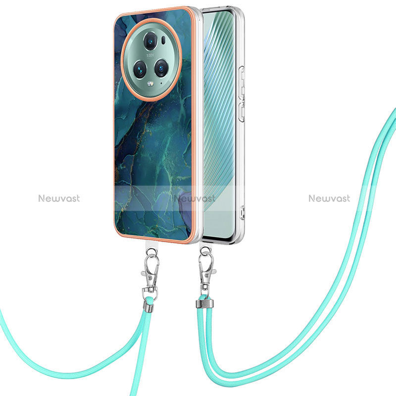 Silicone Candy Rubber Gel Fashionable Pattern Soft Case Cover with Lanyard Strap Y07B for Huawei Honor Magic5 Pro 5G