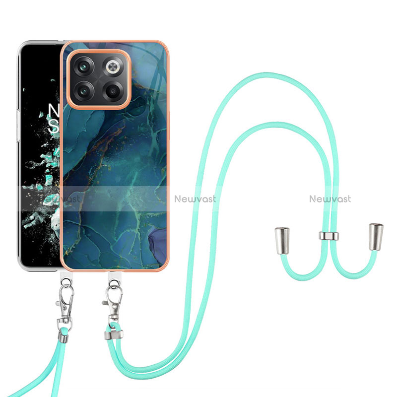 Silicone Candy Rubber Gel Fashionable Pattern Soft Case Cover with Lanyard Strap Y07B for OnePlus Ace Pro 5G