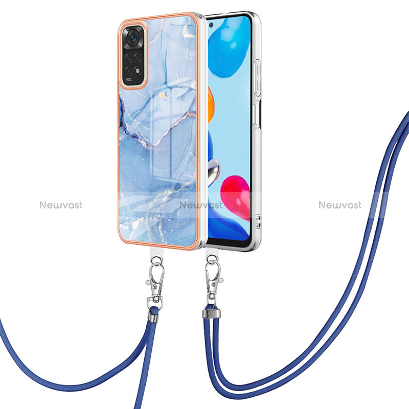 Silicone Candy Rubber Gel Fashionable Pattern Soft Case Cover with Lanyard Strap YB1 for Xiaomi Redmi Note 11 4G (2022)
