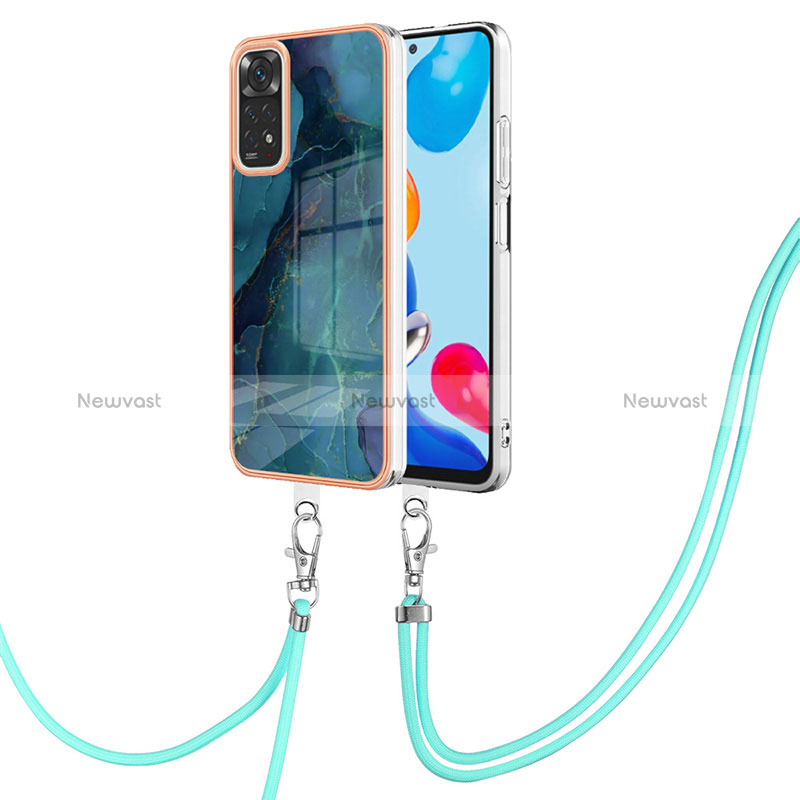 Silicone Candy Rubber Gel Fashionable Pattern Soft Case Cover with Lanyard Strap YB1 for Xiaomi Redmi Note 11 4G (2022)