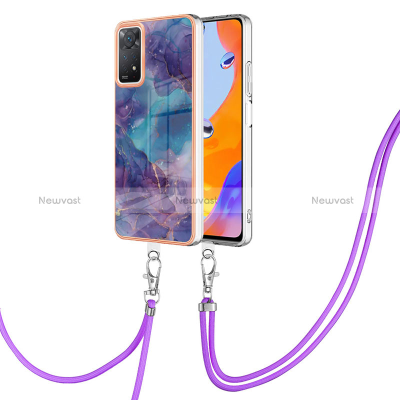 Silicone Candy Rubber Gel Fashionable Pattern Soft Case Cover with Lanyard Strap YB1 for Xiaomi Redmi Note 11 Pro 5G