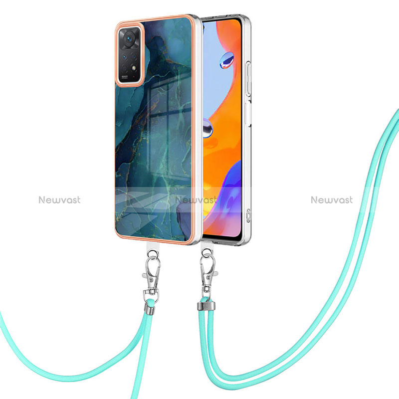 Silicone Candy Rubber Gel Fashionable Pattern Soft Case Cover with Lanyard Strap YB1 for Xiaomi Redmi Note 11 Pro 5G