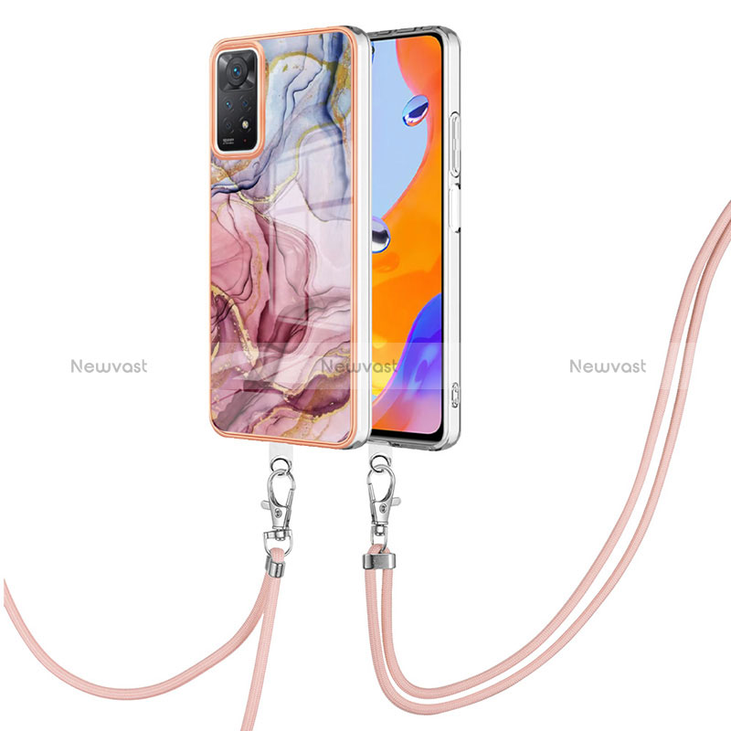 Silicone Candy Rubber Gel Fashionable Pattern Soft Case Cover with Lanyard Strap YB1 for Xiaomi Redmi Note 11 Pro 5G Mixed
