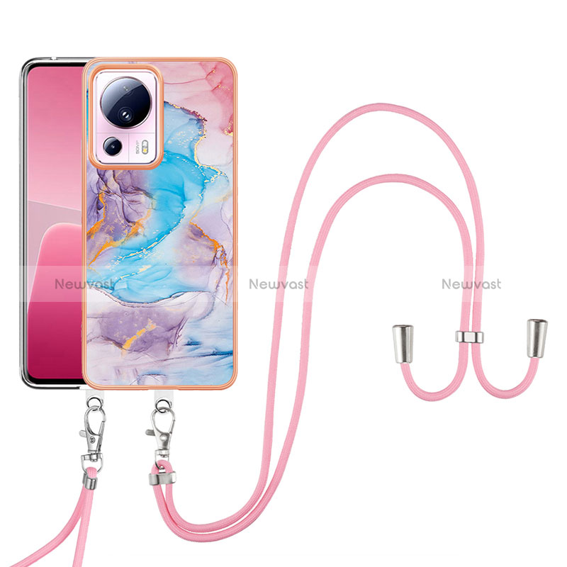 Silicone Candy Rubber Gel Fashionable Pattern Soft Case Cover with Lanyard Strap YB3 for Xiaomi Civi 2 5G