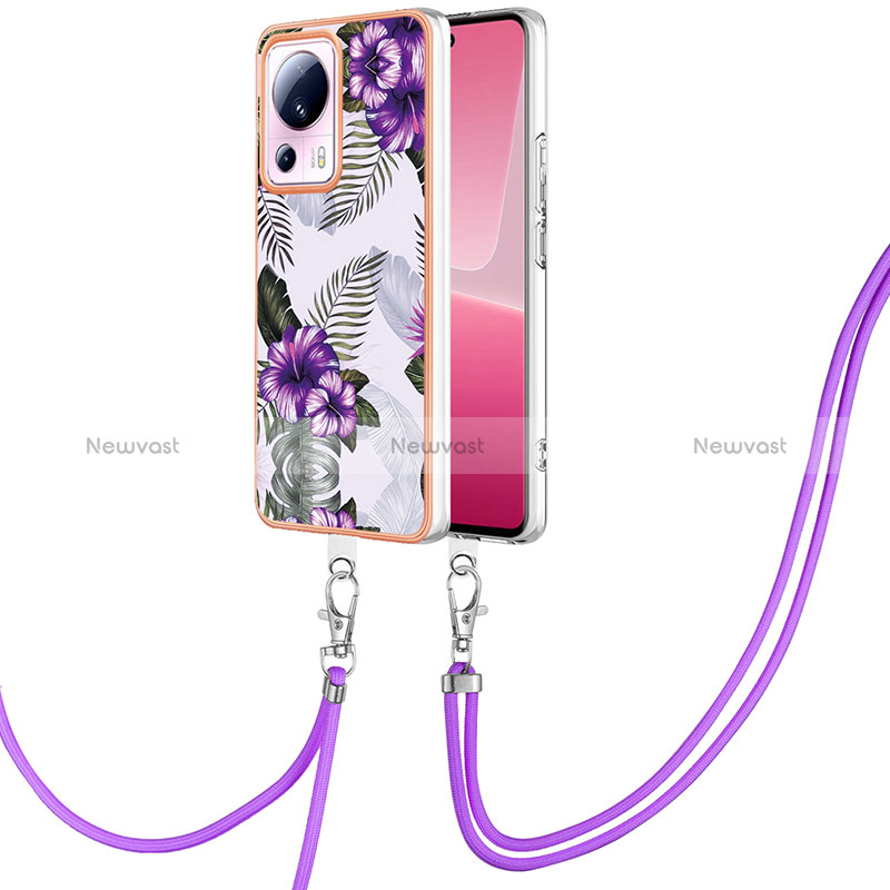 Silicone Candy Rubber Gel Fashionable Pattern Soft Case Cover with Lanyard Strap YB3 for Xiaomi Civi 2 5G