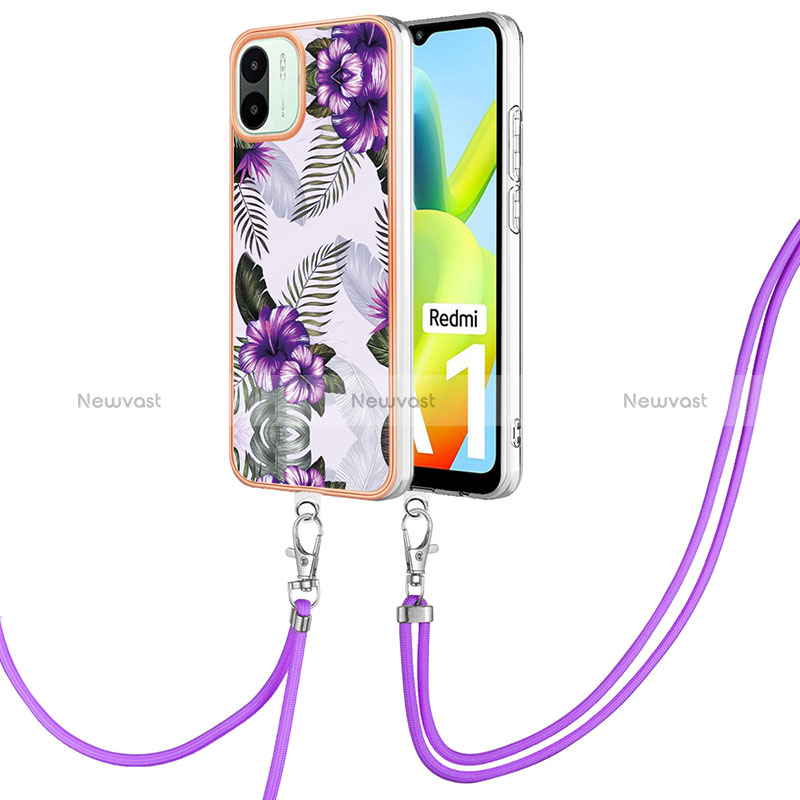 Silicone Candy Rubber Gel Fashionable Pattern Soft Case Cover with Lanyard Strap YB3 for Xiaomi Poco C50