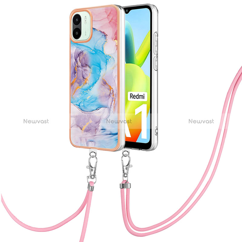 Silicone Candy Rubber Gel Fashionable Pattern Soft Case Cover with Lanyard Strap YB3 for Xiaomi Poco C50