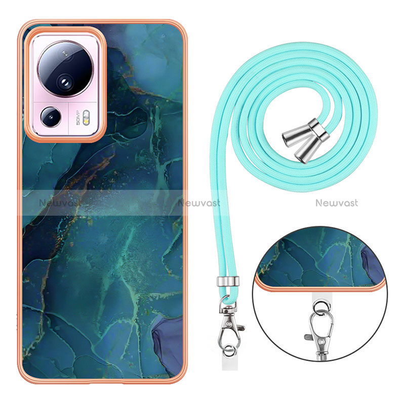 Silicone Candy Rubber Gel Fashionable Pattern Soft Case Cover with Lanyard Strap YB7 for Xiaomi Civi 2 5G