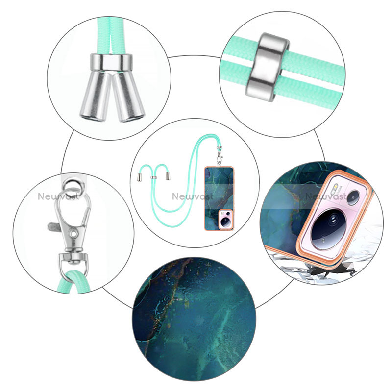 Silicone Candy Rubber Gel Fashionable Pattern Soft Case Cover with Lanyard Strap YB7 for Xiaomi Civi 2 5G