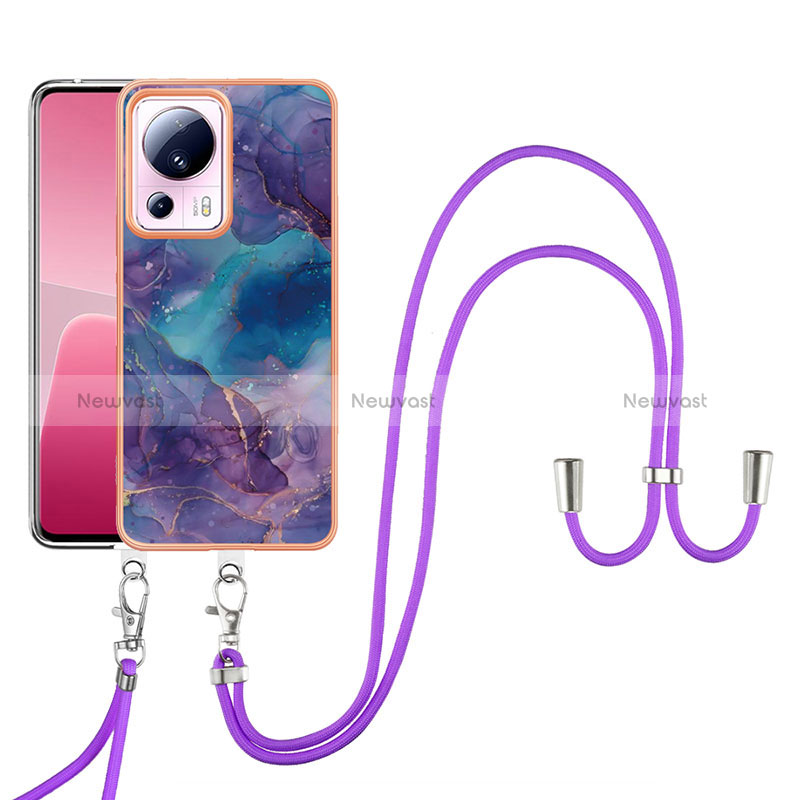 Silicone Candy Rubber Gel Fashionable Pattern Soft Case Cover with Lanyard Strap YB7 for Xiaomi Civi 2 5G