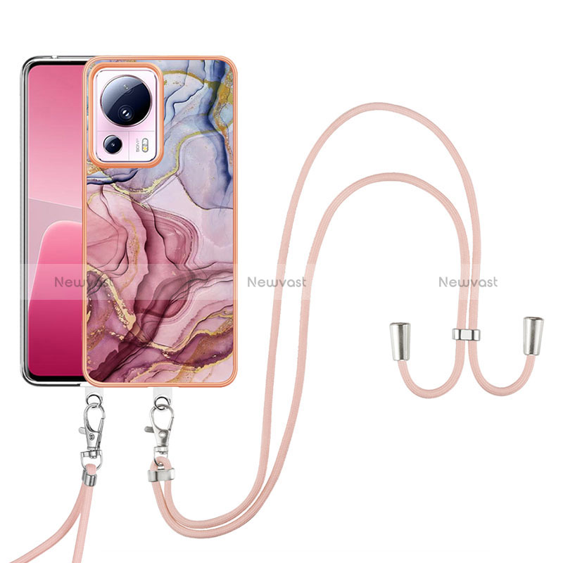 Silicone Candy Rubber Gel Fashionable Pattern Soft Case Cover with Lanyard Strap YB7 for Xiaomi Mi 12 Lite NE 5G