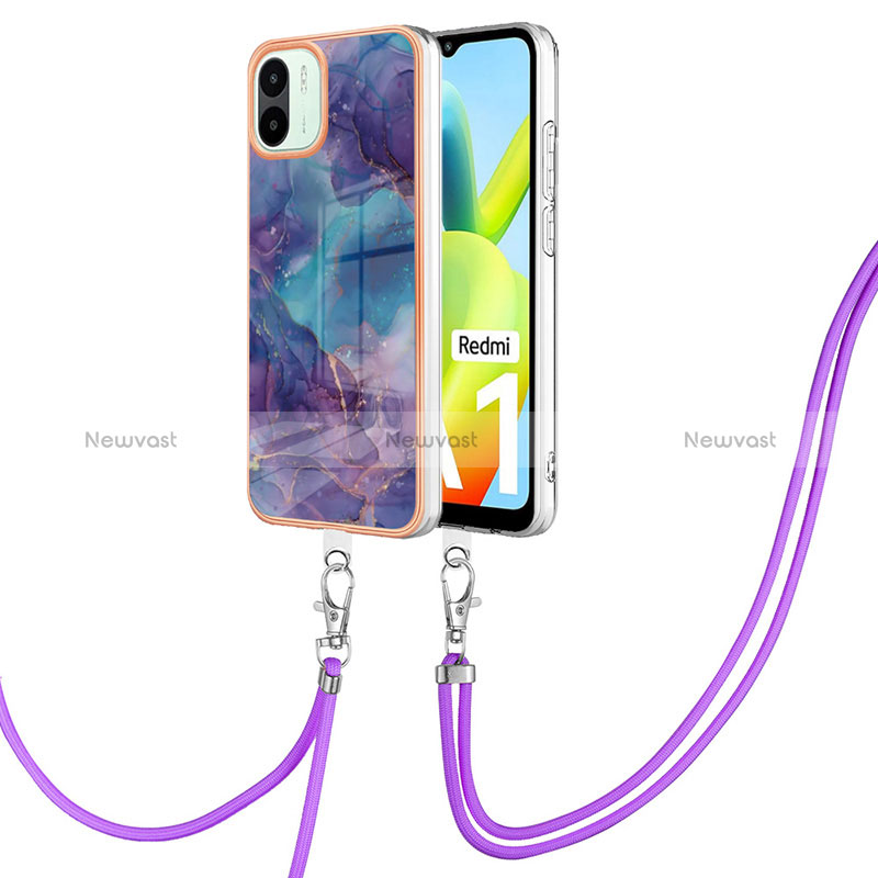 Silicone Candy Rubber Gel Fashionable Pattern Soft Case Cover with Lanyard Strap YB7 for Xiaomi Poco C50