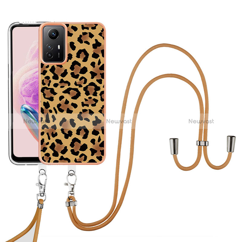 Silicone Candy Rubber Gel Fashionable Pattern Soft Case Cover with Lanyard Strap YB8 for Xiaomi Redmi Note 12S