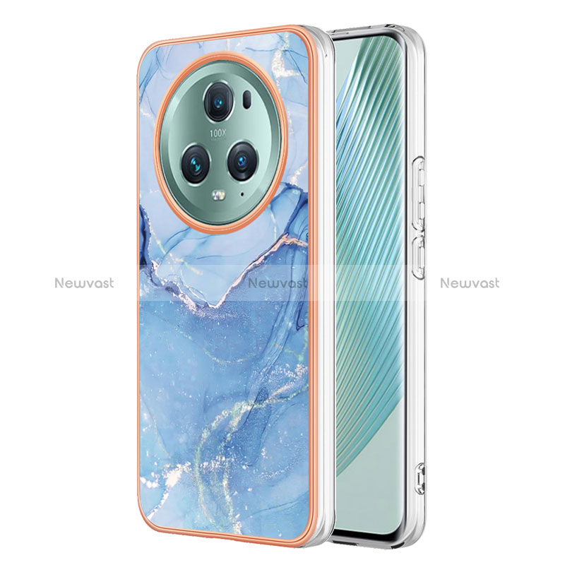 Silicone Candy Rubber Gel Fashionable Pattern Soft Case Cover Y01B for Huawei Honor Magic5 Pro 5G Blue