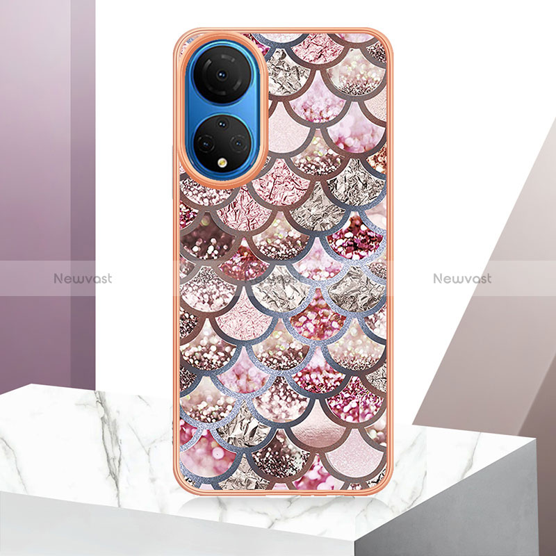 Silicone Candy Rubber Gel Fashionable Pattern Soft Case Cover Y01B for Huawei Honor X7 Brown