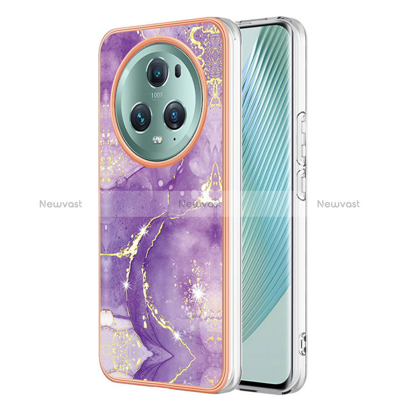 Silicone Candy Rubber Gel Fashionable Pattern Soft Case Cover Y01B for Huawei Honor X9a 5G Purple